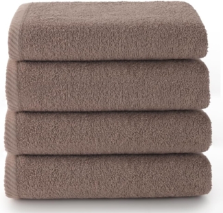 Top Towel - Plus - Badetücher - 4 Gesichts- oder Bidethandtücher - 30x50 cm - 100 % Baumwolle - Nerz