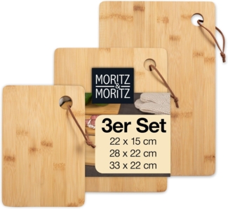 Moritz & Moritz Schneidebrett Bambus Schneidebretter, Bambus, (3er Set, 3-St), 3 Größen