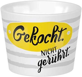 Eierbecher aus Porzellan Gekocht. Nicht gerührt.