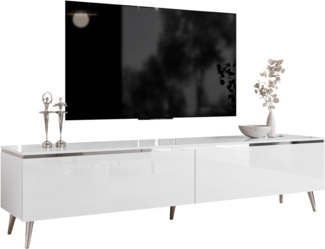 Lookway TV-Schrank AURORA SILVER auf Beinen und LED Beluchtung Breite: 180 cm