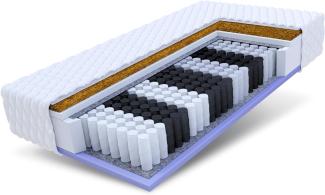 Matratze 80x200 Taschenfederkern 7 Zonen Kokos H2 H3 VOYAGER 24 cm Jersey Bezug