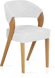 Möbel-Eins ALONA Polsterstuhl, Material Massivholz/Bezug Kunstleder silvercreme Eiche