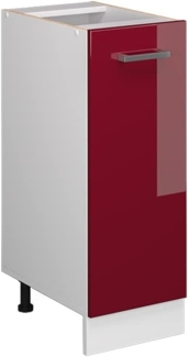 Unterschrank R-Line Bordeaux Hochglanz 30 cm mit Tür, ohne Arbeitsplatte Vicco
