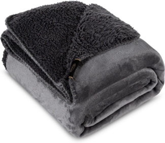 Wohndecke TEDY Teddy-Fleece kuschelige Sofadecke Sesselschoner Extra weich stahl 170X210 cm stahl