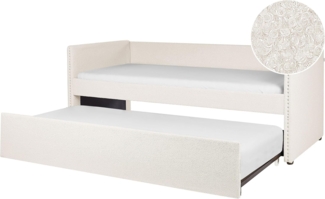 Tagesbett TROYES 90 x 200 cm Bouclé Helles Beige