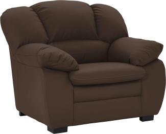 Mivano Sessel Casino, Ledersessel passend zum 2er und 3er Sofa Casino , 109 x 88 x 92, Kunstleder Braun