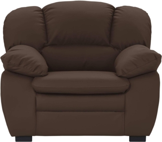 Mivano Sessel Casino, Ledersessel passend zum 2er und 3er Sofa Casino , 109 x 88 x 92, Kunstleder Braun