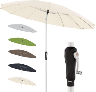 Doppler Aluminium Sonnenschirm Asia Look SL-AZ 250 Auto Tilt - Ideal für den Garten - ca. 250 cm - Knickbar 445457820AZ Nature