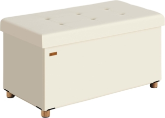 Casaria Sitzbank, Samt Beige Faltbar mit Füßen & Boxen 76x38cm 300kg Belastbarkeit Flur