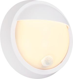 BRILONER - LED Wandlampe Akku mit Bewegungsmelder, Dämmerungssensor, 20 sek. Timer, Aussenlampe, Wandleuchte aussen, LED Strahler außen, Außenleuchte, Außenwandleuchten, 17x7 cm, Weiß