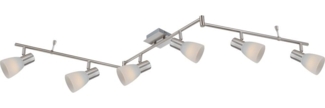 LED Deckenleuchte, nickel-matt, Glas, gestreift, beweglich