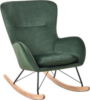 Schaukelsessel ELLAN Samtstoff Dunkelgrün