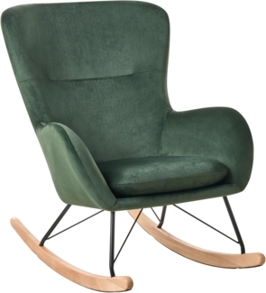 Schaukelsessel ELLAN Samtstoff Dunkelgrün