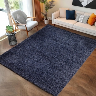 Carpettex Hochflor-Teppich Unicolor - Einfarbig, Läufer, Höhe: 30 mm, Einfarbig Shaggy Teppich Wohnzimmer Langflor versch. farben und größen