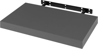 WOLTU Wandboard Wandregal CD DVD Regal Bücherregal Schweberegal Holz Board 40 x 22.9 x 3.8 cm dunkel grau für Büro, Wohnzimmer, Schlafzimmer, Küche RG9372dgr