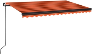 vidaXL Markise Manuell Einziehbar 450x350 cm Orange und Braun 3069200