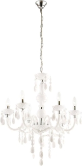 Kronleuchter Kristall Wohnzimmer Hängelampe Luster Weiß Kristalle 63113-6
