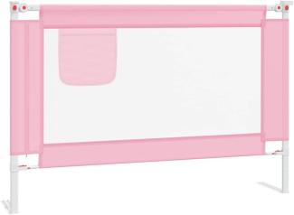 vidaXL Kleinkind Bettschutzgitter Bettgitter Kinderbettgitter Babybettgitter Gitter Kinderbett Babybett Rausfallschutz Rosa 100x25 cm Stoff