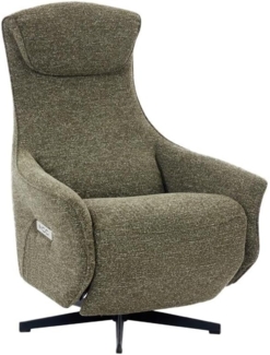 Vente-unique - Elektrischer Relaxsessel - Stoff strukturiert - Grün - TASEMO