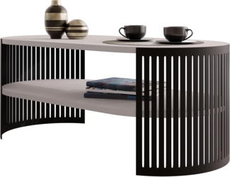 Couchtisch Fahugin Oval I (Farbe: Schwarz / Cashmere)