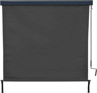 Vertikalmarkise HWC-F42, Senkrechtmarkise Sichtschutz Außenrollo Rollo, UV-Schutz 50 Stoff ~ 250x180cm, schwarz