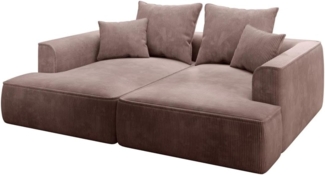 Vente-unique - Sofa 3-Sitzer - tiefe Komfortsitzfläche - Cord - Rosa - PINETA