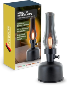 Schwaiger Außen-Tischleuchte TILA1803, stufenlos dimmbar, Retrodesign, dimmbar, IP44