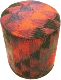 Sonderform,XS / 80 cm Ø Rund & kleiner,Mehrfarbig,Patchwork,Schurwolle,Afghanistan