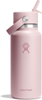 HYDRO FLASK - Wide Mouth Trinkflasche 946ml (32 oz) mit Strohdeckel - Vakuumisolierte, Wiederverwendbare Flasche aus Edelstahl - Auslaufsicherer Deckel - Trillium