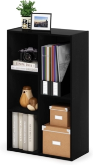 Furinno Luder Regal ohne Werkzeug, 5 Würfel, Schwarzholz, Schwarzes Holz