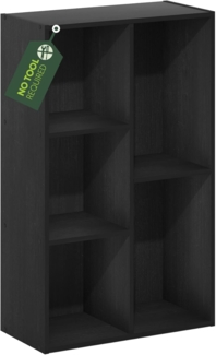 Furinno Luder Regal ohne Werkzeug, 5 Würfel, Schwarzholz, Schwarzes Holz