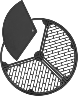 BBQ-Toro Grillrost Gusseisen Plancha Set mit Grillrost und Grillplatte, Ø 54,5cm, Rahmen mit zwei Grillrosteinsätzen und einem Grillplatteneinsatz
