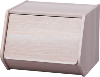 Iris Ohyama, Regal, AufbewahrungsBoxen aus Holz, Beistellmöbel, 1 Klapptür, Vielseitig, Stapelbar, Büro, Schlafzimmer, Wohnzimmer - Stack Box STB-400D - Hellbraun