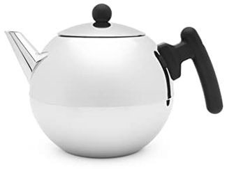 bredemeijer Bella Ronde Teekanne 1,2 l silber, schwarz