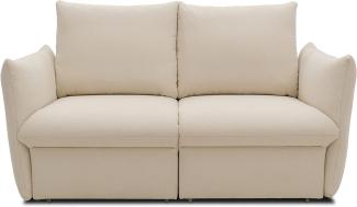 DOMO Collection Cloud Box, 2 Sitzer mit Schlaffunktion und Boxspringfederung, Sofa mit Bettauszug, Schlafsofa, 180 cm, Boxspringsofa in creme