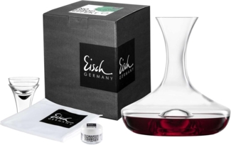 Eisch Dekantierset Dekanter, Dekanter-Top, Poliertuch, Reinigungsperlen