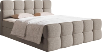 Selsey Boxbett CLOUDY, mit Matratze, Topper, Bettkasten und Bouclé-Bezug