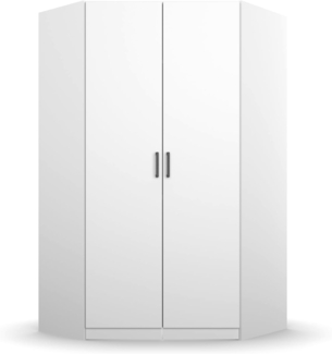 Rauch Möbel Allrounder Schrank Eckschrank Kleiderschrank Weiss, 2-türig, inkl. 2 Kleiderstangen, 5 Einlegeböden, BxHxT 117 x 197 x 104 cm
