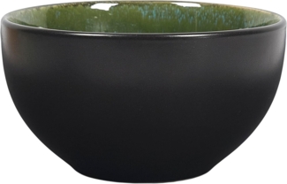 HOME DECO FACTORY, KA0433, Elia Bowl in Durable Ceramic, modern and Refined Design, ideal for Salads, soups and hot Drinks, Stackable and Easy to clean, D138 cm, Green/Black