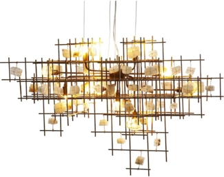 Kare Design Hängeleuchte Stone Mobile, moderne Hängelampe in ausgefallenem und einzigartigen Design für das Wohnzimmer, Esszimmerleuchte, Pendelleuchte, gold (H/B/T) 60 x 100 x 27 cm [Energieklasse A]