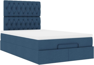 Ottoman-Bett mit Matratze Blau 120x190 cm Stoff 3313229