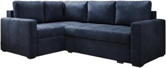 Designer Sofa Cortino mit Schlaffunktion und Stauraum Samt Blau Links