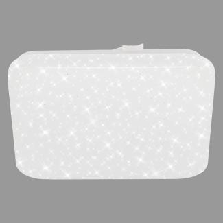 Briloner Leuchten LED Deckenleuchte, Deckenlampe mit Sternendekor, 8 Watt, 900 Lumen, 4. 000 Kelvin, Weiß, Quadratisch, 220x220x50mm (LxBxH), 22 cm