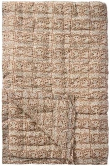 Ib Laursen - Decke Quilt Tagesdecke 170x130cm Braunes Blattmuster 19217-00
