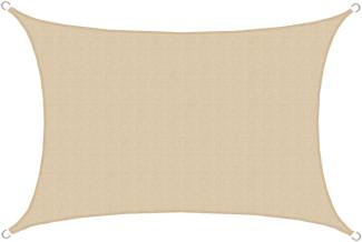 AMANKA UV Sonnensegel 4x6 HDPE rechteckig Sonnenschutz Überdachung Garten Balkon Beige