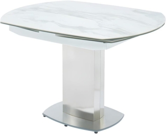 Vente-unique - Esstisch ausziehbar - 4 bis 6 Personen - Keramik & Stahl - TALICIA