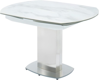 Vente-unique - Esstisch ausziehbar - 4 bis 6 Personen - Keramik & Stahl - TALICIA