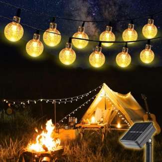 SALCAR 5m Solar LED Lichterkette für Camping Vorzelt Außen - Warm