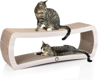 Canadian Cat Company Kratzpappe Jumbo Galaxy XXL - natur, (Qualitäts-Kratzbrett, 1-tlg, XL Kratzmöbel mit Katzenminze), ergonomische Form