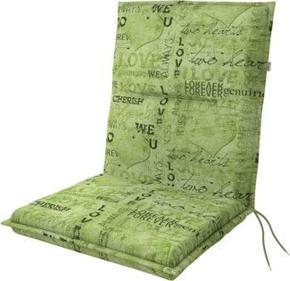 Doppler Niederlehnerauflage Spot ca. 100 x 48 x 5 cm Herzen grün